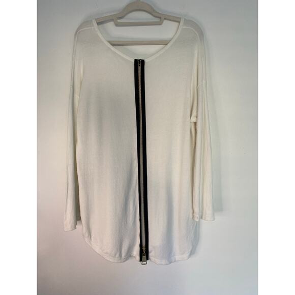 Soft Surroundings Tops - Soft Surroundings White Tunic Shirt Top Long‎ Sleeves Large Zipper Statement
